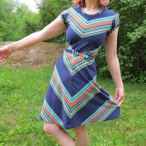 Vintage 70s A Line Midi Dress